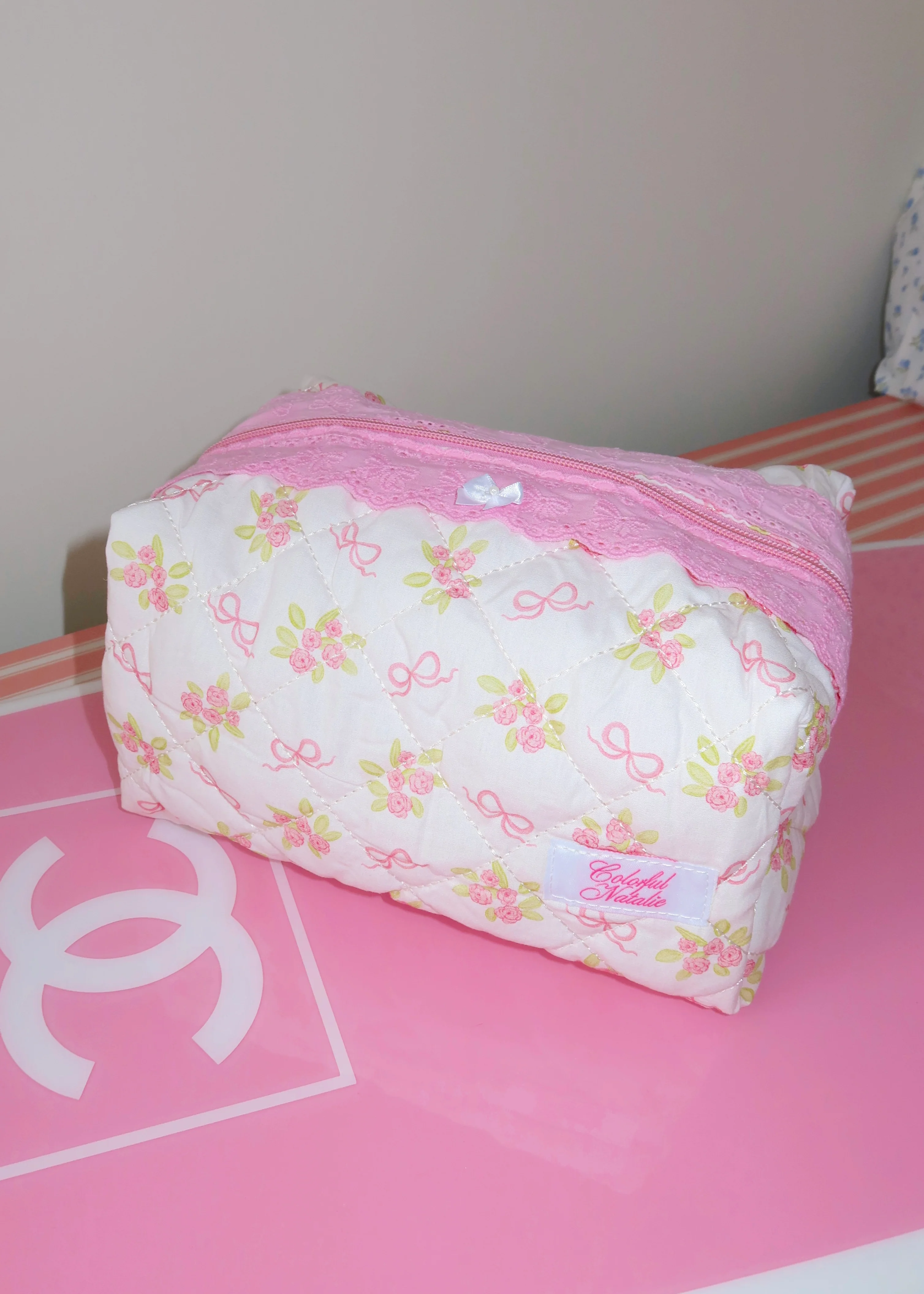 Hearts On Florals XL Makeup Bag - Image 3