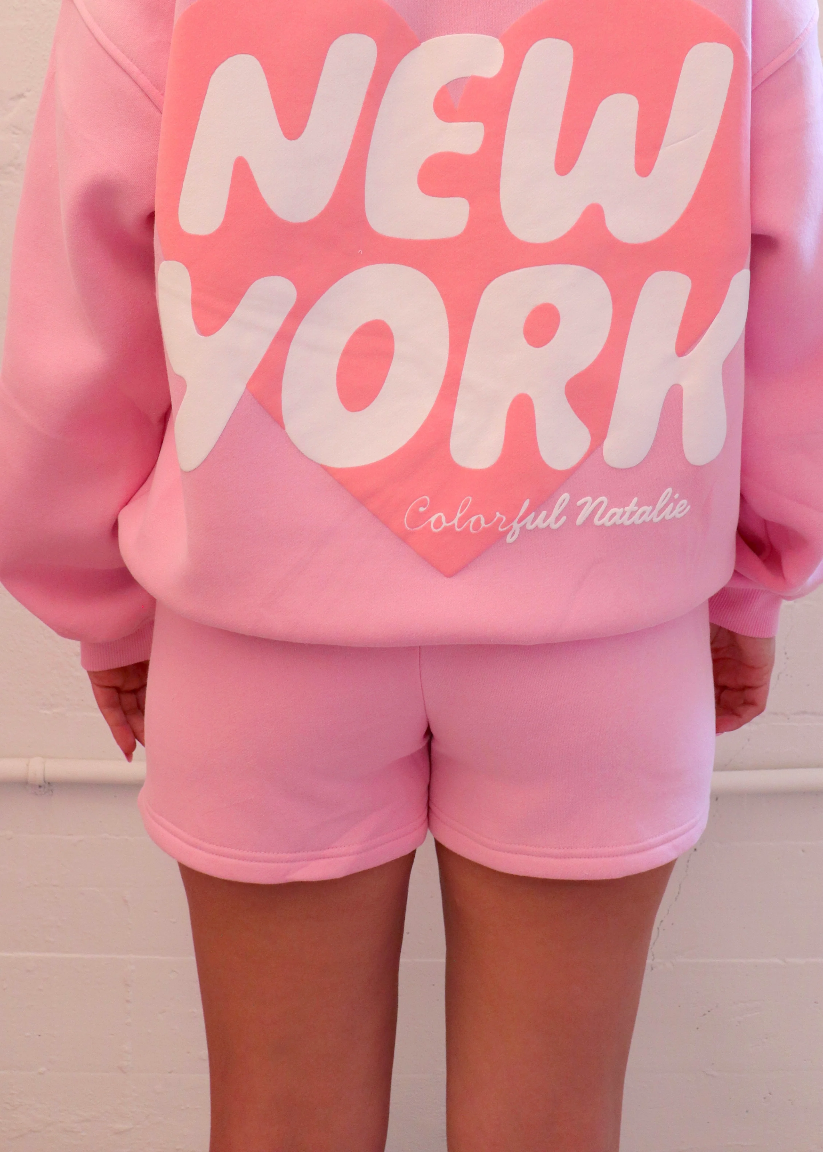 Youth New York Pink Heart Shorts - Image 3