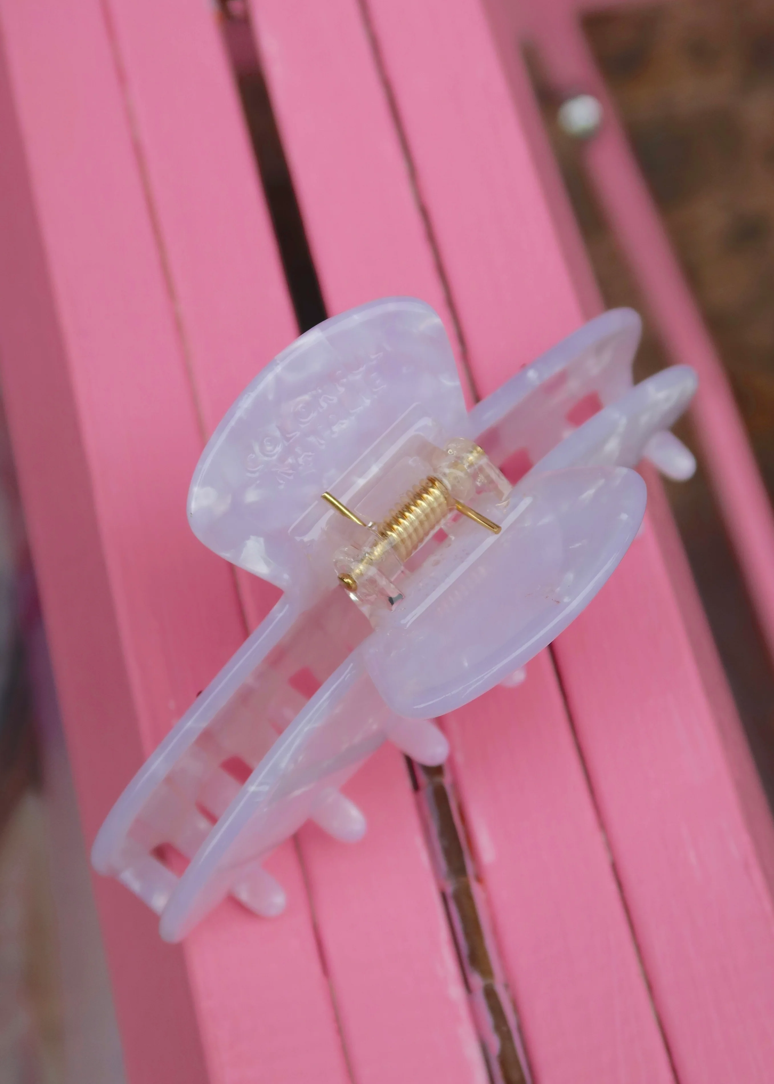 New York Pink Studded Ivory Hair Clip - Image 3