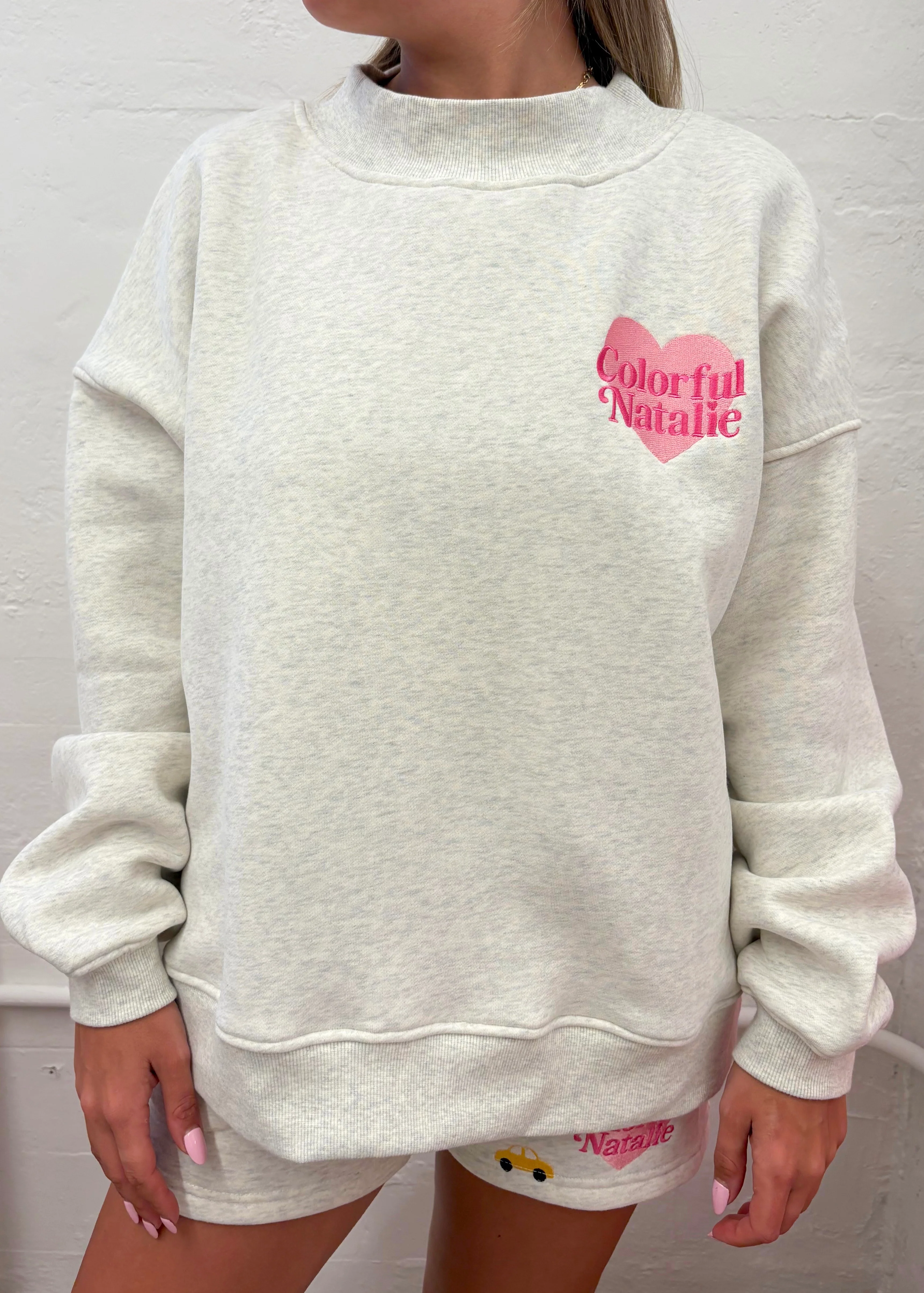 NY Themed Grey Heart Mockneck - Image 3