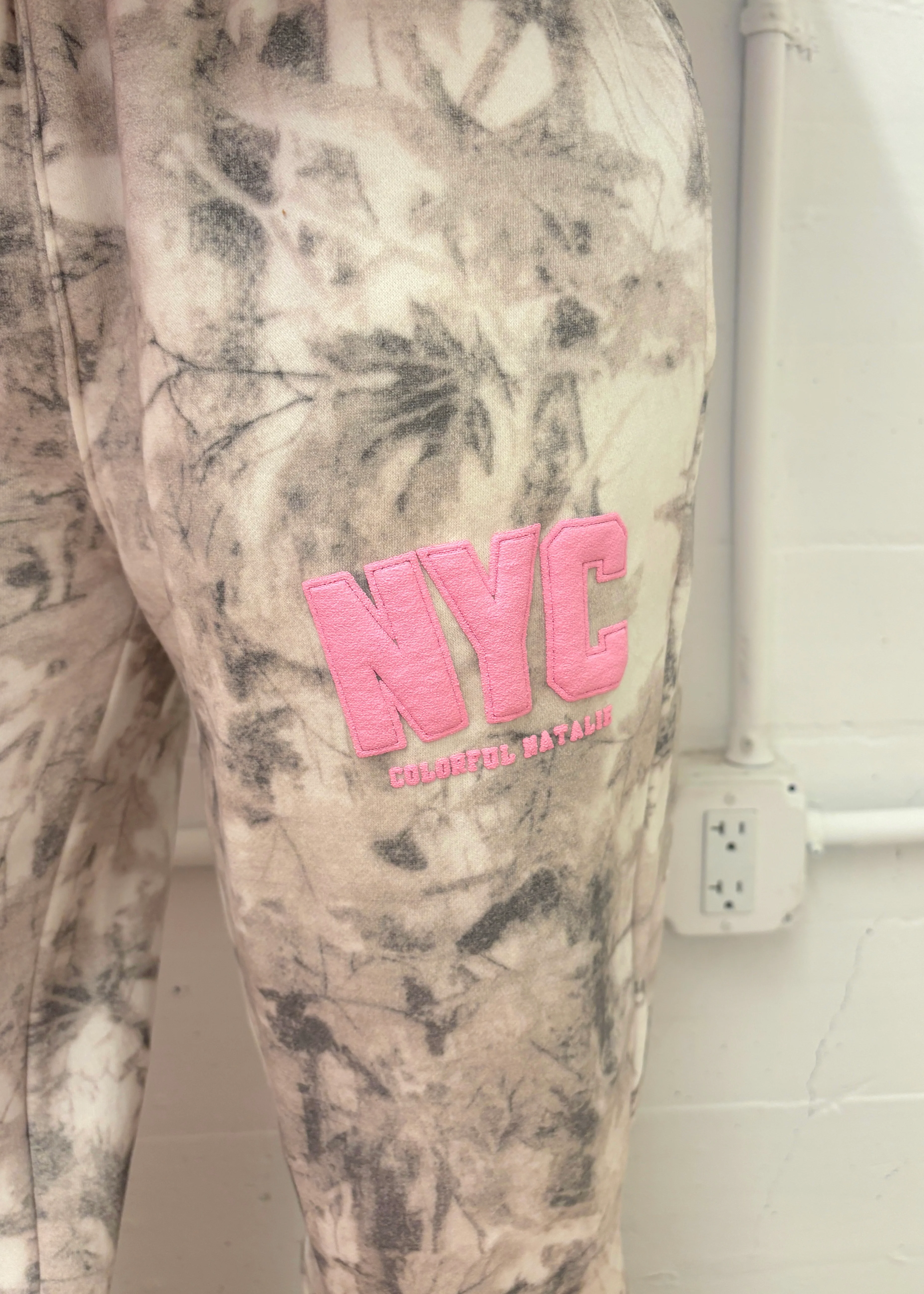 NYC Camo Pink Puff Cuffed Sweatpants - Image 11