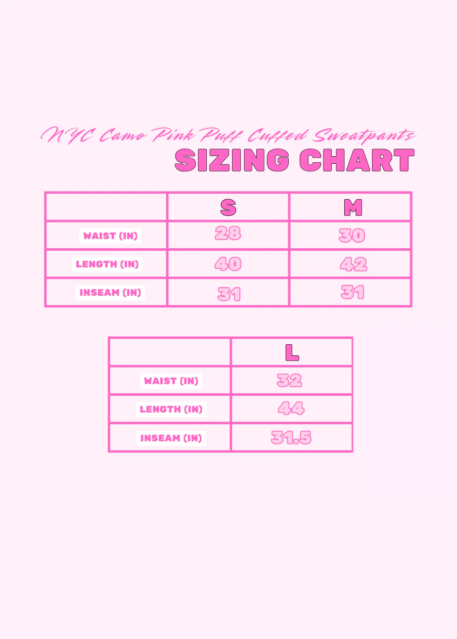 NYC Camo Pink Puff Cuffed Sweatpants - Image 3